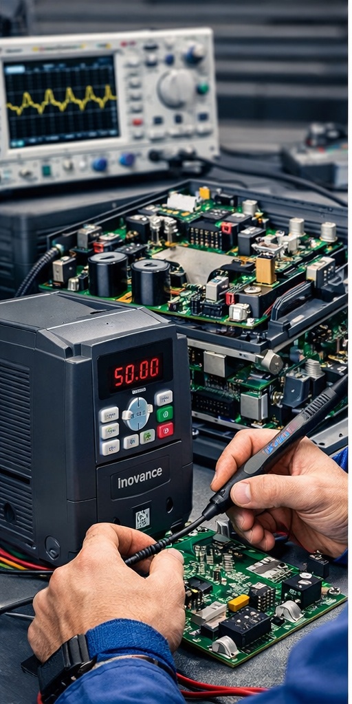 Serwis falowników Inovance – diagnostyka elektroniki przemysłowej